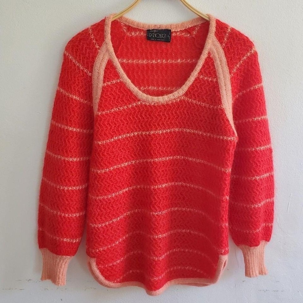 Vintage Rafique Tunic Sweater Mohair Wool Balloon Sleeve Retro Streetwear Winter